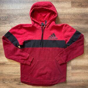 Adidas Hoodie Sweater Mens Small Red Two Tone Long Sleeve Cotton Sweatshirt